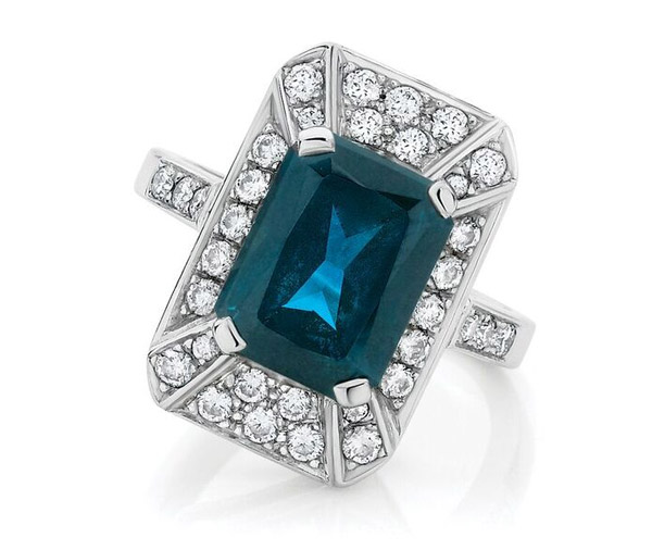 Emerald Cut Diamond Ring With Pear Shape Side Diamonds | ADN – Australian  Diamond Network