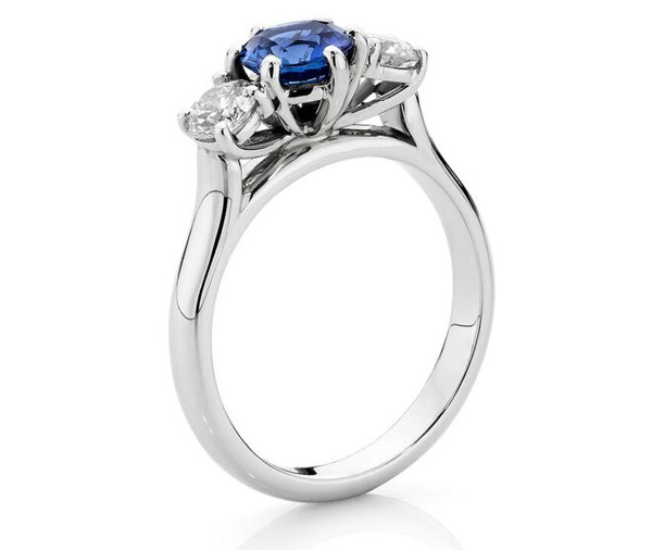 Oxford Diamond Trinity – Three Stone Diamond And Sapphire Engagement ...