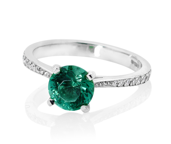 Catalina – Green Tourmaline And Fine Diamond Ring – Jewellery Shop Sydney
